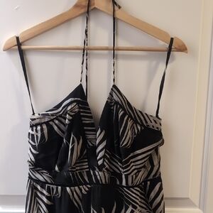 White House Black Market Monochrome Patterned Dress